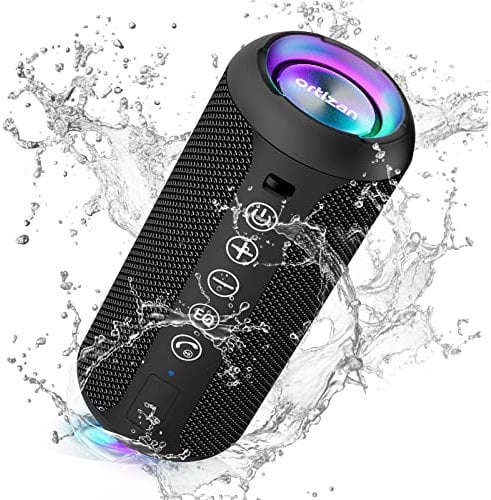 Ortizan X10 Cassa Bluetooth Portatile Cassa Altoparlante Bluetooth 5.3 Waterproof IPX7 Con Luce,Fino a 30h di Autonomia, 3 Effetti Sonori Stereo Hi-Fi Bassi, Vivavoce Microfono-Con AUX, TF(nero)