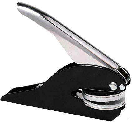 Papierpräger mit Papierprägezange für Büchen oder Bibliothek mit dem Motiv Personalisierbar 38mm Rund Ex Libris Handprägezangen (Schwarz)