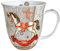 Porzellantasse Rocking Horse Schaukelpferd Becher 0,4l Kaffeebecher Weihnachten Tasse Tannenbaum Weihnachtsbaum
