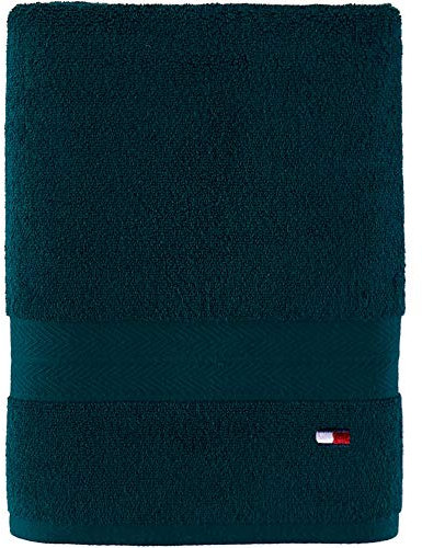 Tommy Hilfiger Einfarbiges Badetuch, 76,2 x 137,2 cm, 100% Baumwolle, 574 g/m² (dunkelgrün)
