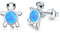 Schildkröten Ohrringe 925 Sterling Silber Opal Kinder Ohrstecker Tier Geschenk für Damen Mädchen