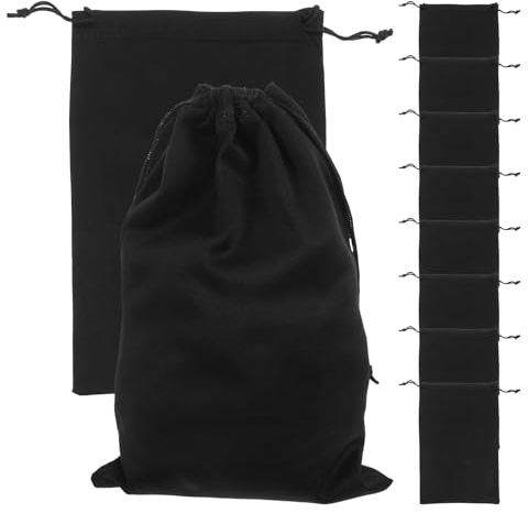 BESPORTBLE 10 Stück Skibrille Tasche Kordelzug Beutel Brille Aufbewahrungskoffer Hülle für Schneebrille Ersatz Schwarz