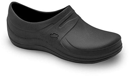 FELIZ CAMINAR - Zapatos Sanitarios Nebula/con Correa Antideslizantes y Cómodos/Anatómicos/Cocina, Sanidad, Hostelería (Negro 39)