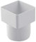 White Square to Round Downpipe Adaptor Connector, Freeflow Rain Water Systems