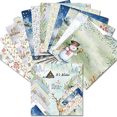 Scrapbooking Papier Motivpapier Dekopapier Scrapbook Muster Papierblock Gemustertes Karton Mit Vintage Design Winter Weihnachten Thema Sammelalbum Für DIY Handwerk Foto Hintergrund Deko
