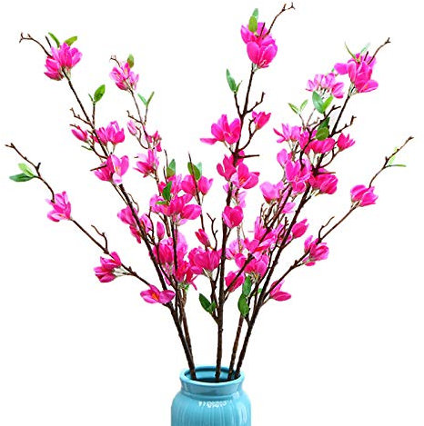 SFTYUFS Künstliche Orchideen, 94 cm, Rot, künstlich, tanzend, für Damen, Kunstblumen, langer Stiel, Seide, für Hochzeit, Party, Büro, Terrasse, Hof, Zuhause, Blumendekoration