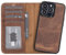 Solo Pelle Lederhülle kompatibel für iPhone 13 Pro in 6.1 Zoll abnehmbare Hülle (2in1) inkl. Kartenfächer für das original Apple iPhone 13 Pro (Vintage Braun)