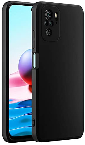 Verco Kompatibel mit Xiaomi Redmi Note 10/10S Hülle, Matte Silikon Rückschale Schutzhülle für Redmi Note 10/10S Case - Schwarz