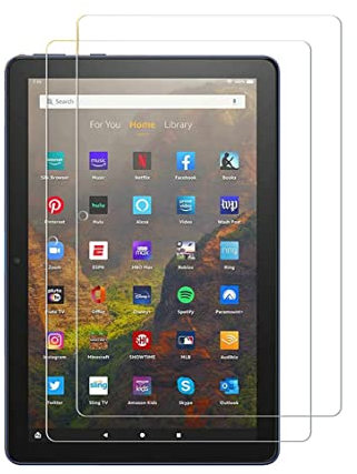 Kepuch 2 Paquetes Vidrio Templado Protector de Pantalla para Fire HD 10 2021 / Fire HD 10 Plus/Fire HD 10 Kids/Fire HD 10 Kids Pro Tablet 2021 Released