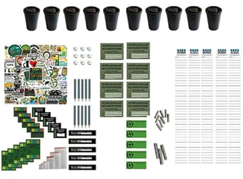 geo-versand Refill Set 145tlg Geocaching Wartung Logbücher Logstreifen Filmdosen Aufkleber