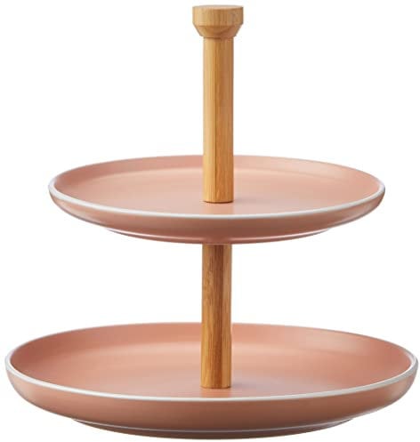axentia DAY useful everyday Soporte de cerámica con dos niveles, coral, altura 25 cm
