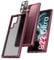 TOCOL 1+2 Pack Designed for Samsung Galaxy S22 Ultra Case, with 2 Pack Camera Lens Protector,Translucent Matte Hard Back [Military Grade Drop Tested] Protective Case for Galaxy S22 Ultra 5G, Plum