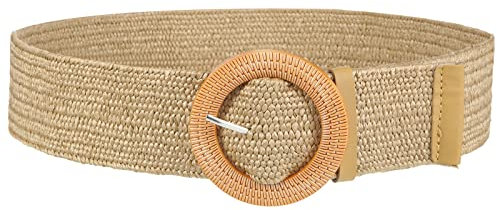SATINIOR Geflochten Strohgürtel Elastisch Taillengürtel Boho Gürtel mit Schnalle für Damen, Braun