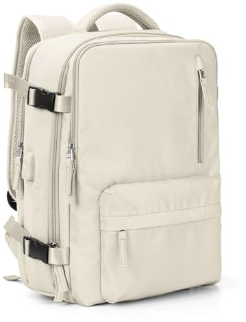 VGCUB Carry on Backpack,Large Travel Backpack for Women Men Airline Approved Gym Backpack Business Laptop Daypack,Beige