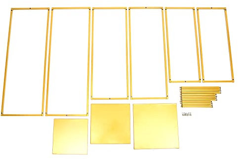 Metal Plant Holder Shelf Set, Gold Square Tall Plant Stand of 3 Plant Stand Table, Metal Centerpiece Wedding Supply Plant Stand