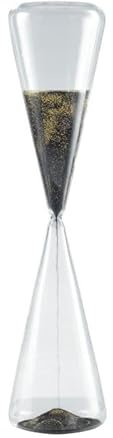 Mascagni Casa Sablier en verre 40 cm sable couleur noir et or