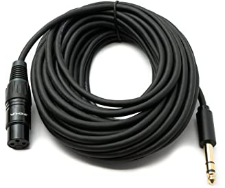 System-S Câble audio XLR 3 broches femelle vers prise jack 6,35 mm Adaptateur AUX Câble auxiliaire 10 m