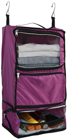 Surblue Mensole Sospese Borsa da Viaggio Cubo di Imballaggio a Compressione per Valigia Pieghevole con Strato di Estensione Ampia Capacità Viola XL