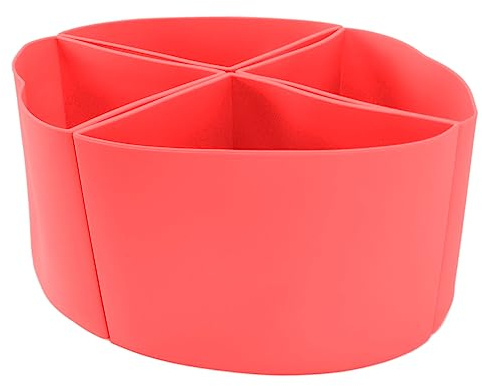4-in-1-Slow-Cooker-Trenneinsatz, Silikon-Slow-Cooker-Einsatz, Wiederverwendbarer Koch-Trenneinsatz, Slow-Cooker-Trenneinsatz, Auslaufsichere Kork-Topfeinsätze für 6-Liter-Topf(Rot)