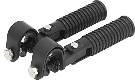 Paire de repose-pieds pliables pour moto, fixation par collier pour pare-chocs moteur de 1 pouce – Compatibles avec les repose-pieds autoroute (Noir)