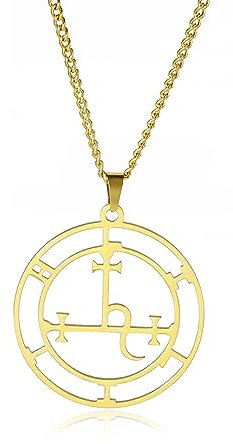 UNIFT Halskette mit Siegel der Lilith für Damen, Edelstahl, heidnische Mythologie, Göttin, Siegel der Lilith, Anhänger-Halsketten, Hexerei-Schmuck, Edelstahl, Kein Edelstein