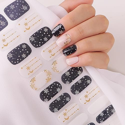 BHGT 20 Stück Nagelfolie Weihnachten für UV Härtend Winter Schneeflocken Glitzer Nagelfolien UV Gel Gelfoilen Nagelsticker Nail Wraps Nagelaufkleber Nagel Sticker (C)
