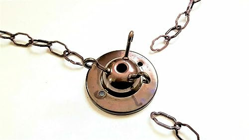 3 Hook Ceiling Rose with Gothic Chain & Screws in Antique Brass