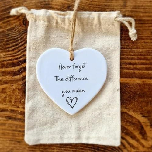 Schild und Tasche, Dankeschön-Geschenk für Freund, Acryl-Schild zum Aufhängen, Geschenk, vergessen Sie nie den Unterschied, den Sie machen, Dankeschön-Ornament, Freunde, Abschlussfeier, Ruhestand,