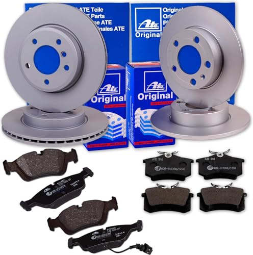 ATE Bremsscheiben + Beläge vorne + hinten für Golf 5 6 A3 8P YETI Leon