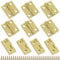 Quweiz 10PCS Butt Hinges 1 Inch Mini Solid Brass Hinges with Screws for Cabinet Drawer Doors Wooden Jewelry Box