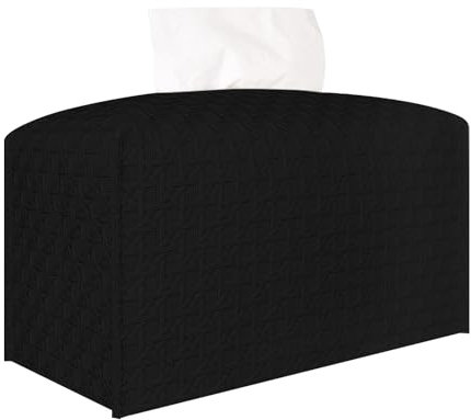 Ulife Mall Kosmetiktücherbox,24x18x13cm PU Leder Taschentuchbox Tissue Box Verdicktes Dekorativ Taschentücher Box für Küche,Badezimmer | schwarz