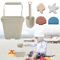 Sandspielzeug Silikon 6 Pcs Strandspielzeug Set Kinder mit Sandeimer Sandförmchen Sandschaufel Netzbeutel Sandkasten Sand Spielzeug Reise Sand Toys Sandkistenspielzeug ab 1 2 3 4 Jahre Junge Mädchen