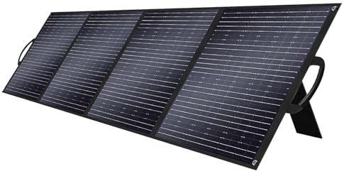 SolarPlay Panneau solaire portable 200 W avec béquille réglable, panneau solaire pliable IP65 étanche pour centrale électrique, générateurs extérieurs, alimentation de secours, camping-car, camping