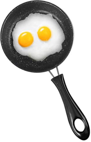 Sonhomay Egg Frying Pan, 4.7 Inch Durable Small Nonstick Frying Pan with Lid, Portable Round Omelet Skillet for Stove