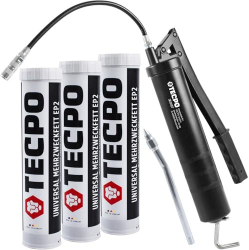 TECPO Graisse multi-usages avec levier manuel + graisse multi-usages EP2 3 x 400 g