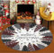 SHACOS Weihnachtsteppich Rund Waschbar 120cm Weihnachten Teppich Rund rutschfest Weihnachtsmatte Weihnachtsdeko Teppich Rund Weihnachtsteppich für Wohnzimmer, Flur, Kinderzimmer, Küche - Weiß, Rot
