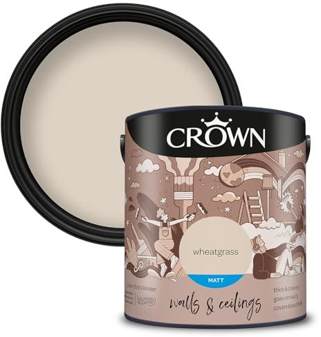 Crown Walls & Ceilings Matt Emulsion Paint, Size 2.5L, Wheatgrass
