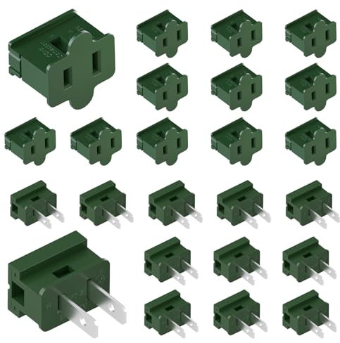 STARELO 24 enchufes eléctricos de vampiro verde macho y hembra, enchufe macho y hembra con cremallera navideña, enchufes Gilbert para fiestas de vacaciones, Navidad y Halloween, certificación UL