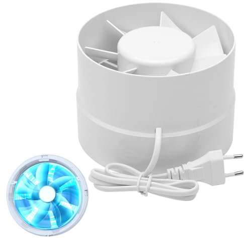 TNSLAND Ventilatore a Tubo per Canale 150 mm, 305 m³/h, Alta Qualità, Silenzioso, Scarico Fumo, per Bagno, WC, Cucina, Serra, Garage