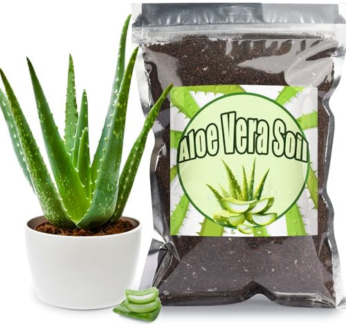 GOTVUGE Aloe Vera Potting Soil Mix, Ready to Use for Seedling and Growing of Aloe Vera Plants or Other Houseplants (1L)