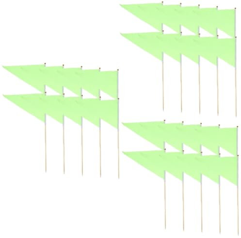 Kisangel 3 Sätze Rasenmarkierungsfahnen Flag Banner Baustellenmarkierungsfahnen Gartenschild Weiße Gartenfahnen Landschaftsbau Gras Kleine Fahnen Sprinklerfahne Bambus Green 10 Stück * 3