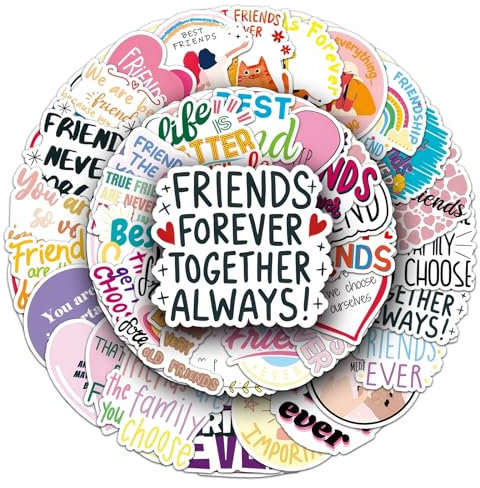 Friendship Stickers for Laptop(50 PCS),Gift for Children Teens Adults Girl Boys,Friendship Waterproof Stickers for Skateboard,Bike,Phone,Computer,Luggage Water Bottle Guitar Motorcycle Suitcase