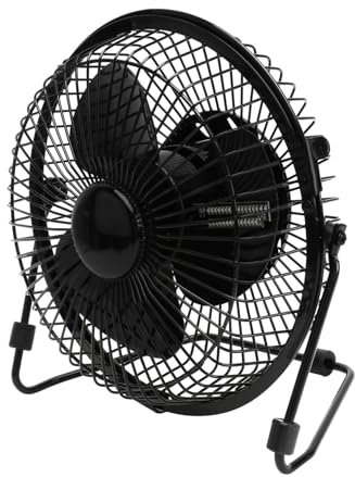 Happyyami Uhrenlüfter Kleiner Lüfter Schreibtisch Schlag Kühlung rotierend herrenuhren Handheld -LED -Blitz USB-Led-Uhr- Mini-USB-LED- Uhrenventilator Black