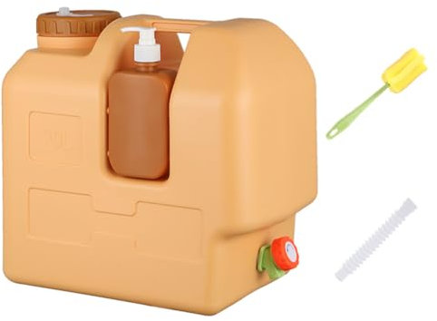 Fiorky Water Container, 30L Water Container with Tap, BPA Free Water Storage Jug, Camping Water Container Large Portable Water Tank with Hand Sanitizer Bottle for Camping Hiking Traveling