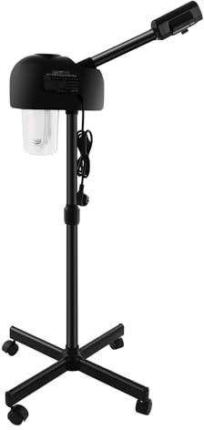 Gesichtsdampfer, 220V 750W Gesichtssauna Porenreiniger Kosmetik mit Lcd-Bildschirm, HöHeneinstellbar, Dampf Spa Maschine Für Salon und Zuhause, Mitesser Entfernen (schwarz)