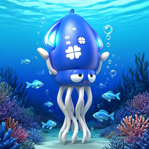 Smalody Juguete Pulpo Bailarín Inteligente con Luces LED y Música Azul | Juguete interactivo recargable con prevención de obstáculos, regalo sensorial ideal para niños