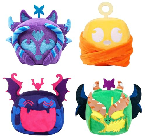 NlsqAMZ Bllox Fruiits Kuscheltier, 4 Stück Bllox Fruiits Plüschtier | 15cm Plüschfigur, Cartoon Plush Puppe, Geschenk Für Jugendliche Und Fans