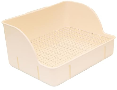 Kaninchentoilette, 11, 4 x 8, 7 x 6, 1 Zoll große Hasentoilette aus Kunststoff mit abnehmbarem Gitter, leicht zu reinigendes Meerschweinchen für Kaninchen, Meerschweinchen, Frettchen und Chinchilla