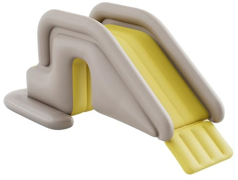 Tobogán Inflable para Piscina, tobogán para Piscina con Amplia Base rellenable con Agua, fácil instalación y Almacenamiento de PVC para Interiores y Exteriores para niños Adultos (Caqui, con Bomba