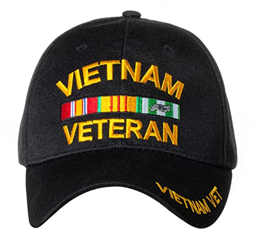 U.S. Military Cap Hut Vietnam Veteran Cap Army Marine Navy Air Force (Vietnam Veteran Black Ribbon), schwarz